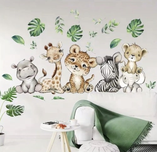 stickers muur jungle dieren